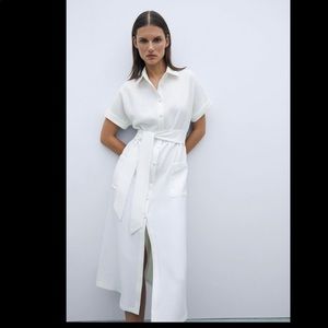 ZARA BELTED SHIRT DRESS NWT